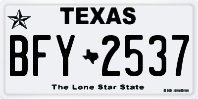 TX license plate BFY2537