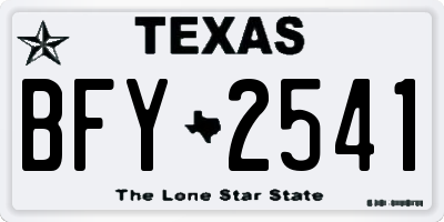 TX license plate BFY2541