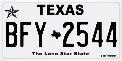 TX license plate BFY2544