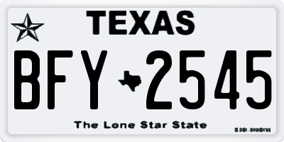 TX license plate BFY2545