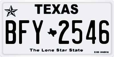 TX license plate BFY2546