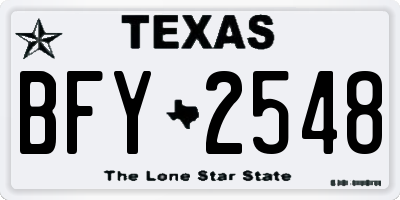 TX license plate BFY2548