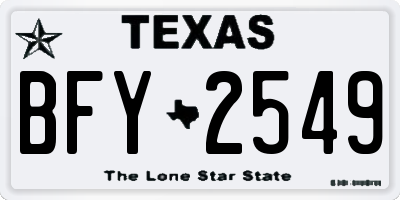 TX license plate BFY2549