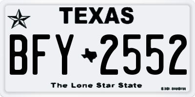 TX license plate BFY2552