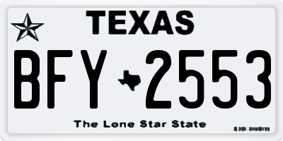 TX license plate BFY2553