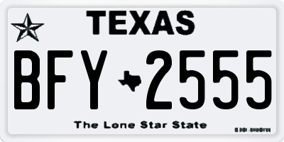 TX license plate BFY2555