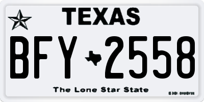 TX license plate BFY2558