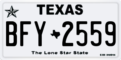 TX license plate BFY2559