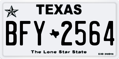 TX license plate BFY2564