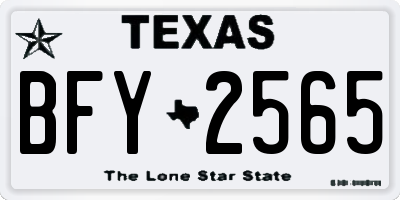 TX license plate BFY2565