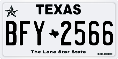 TX license plate BFY2566