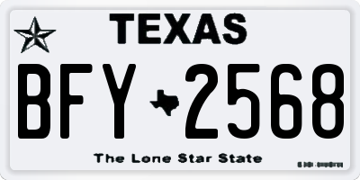 TX license plate BFY2568