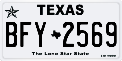 TX license plate BFY2569