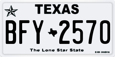 TX license plate BFY2570