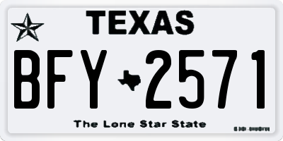 TX license plate BFY2571