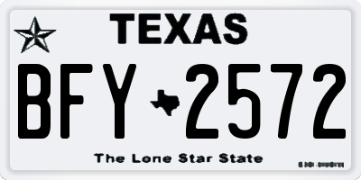 TX license plate BFY2572