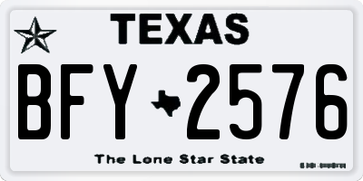 TX license plate BFY2576