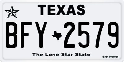 TX license plate BFY2579