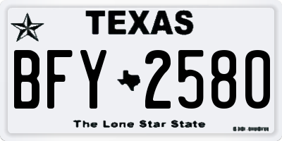 TX license plate BFY2580