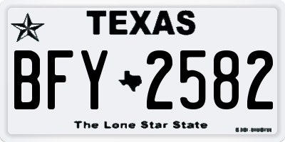 TX license plate BFY2582