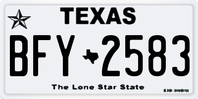TX license plate BFY2583