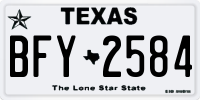 TX license plate BFY2584