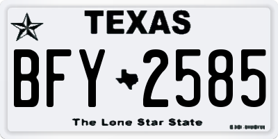 TX license plate BFY2585