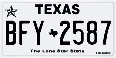 TX license plate BFY2587