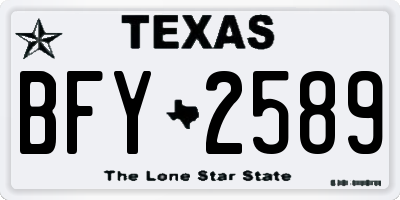 TX license plate BFY2589