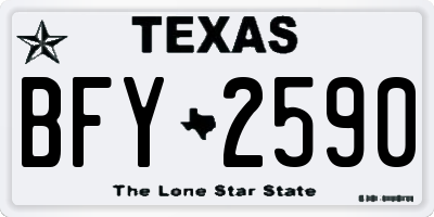 TX license plate BFY2590