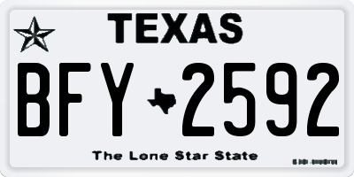 TX license plate BFY2592