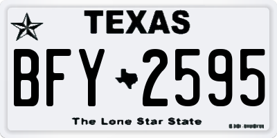 TX license plate BFY2595