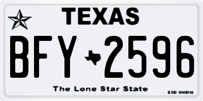 TX license plate BFY2596