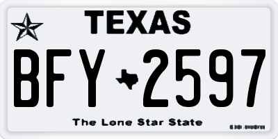 TX license plate BFY2597