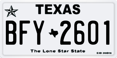 TX license plate BFY2601