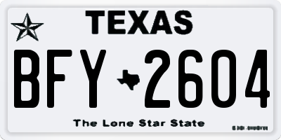 TX license plate BFY2604