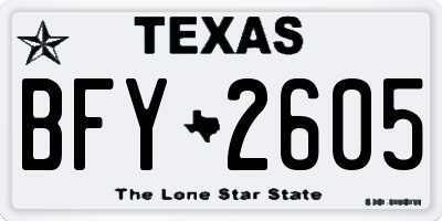 TX license plate BFY2605