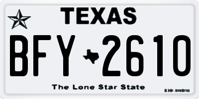 TX license plate BFY2610