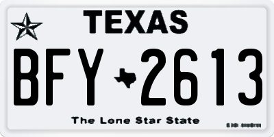 TX license plate BFY2613