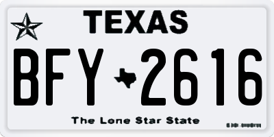 TX license plate BFY2616