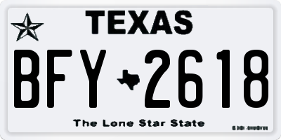 TX license plate BFY2618