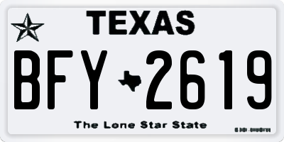 TX license plate BFY2619