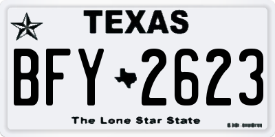 TX license plate BFY2623