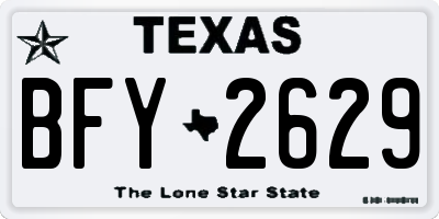 TX license plate BFY2629