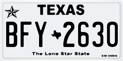 TX license plate BFY2630