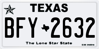 TX license plate BFY2632