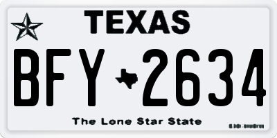TX license plate BFY2634