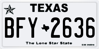 TX license plate BFY2636