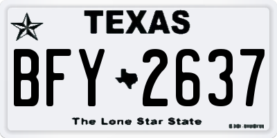 TX license plate BFY2637