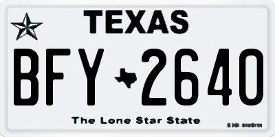 TX license plate BFY2640